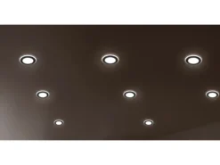 Runder LED Deckeneinbaustrahler 2er Set Schwarz matt Ø 8,2cm