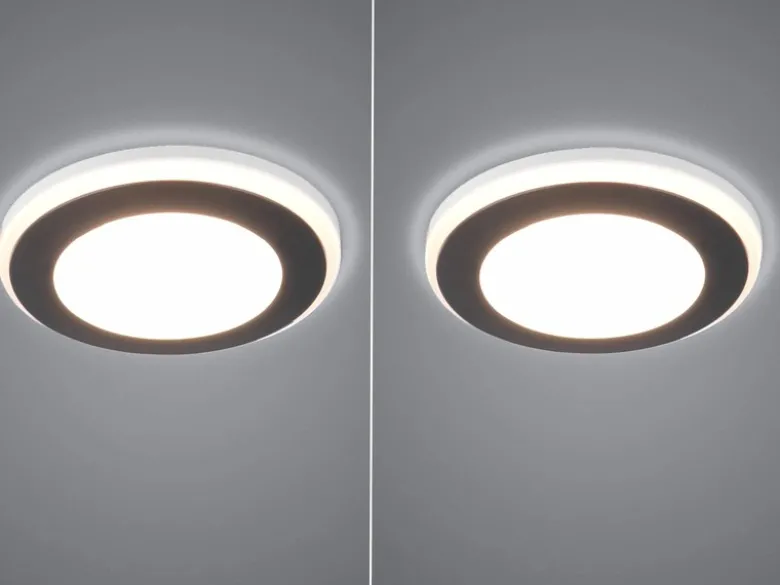 Runder LED Deckeneinbaustrahler 2er Set Schwarz matt Ø 8,2cm