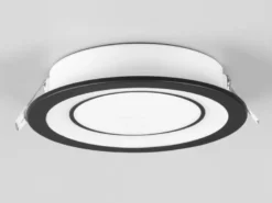 Runder LED Deckeneinbaustrahler 2er Set in Schwarz matt Ø 14,8cm