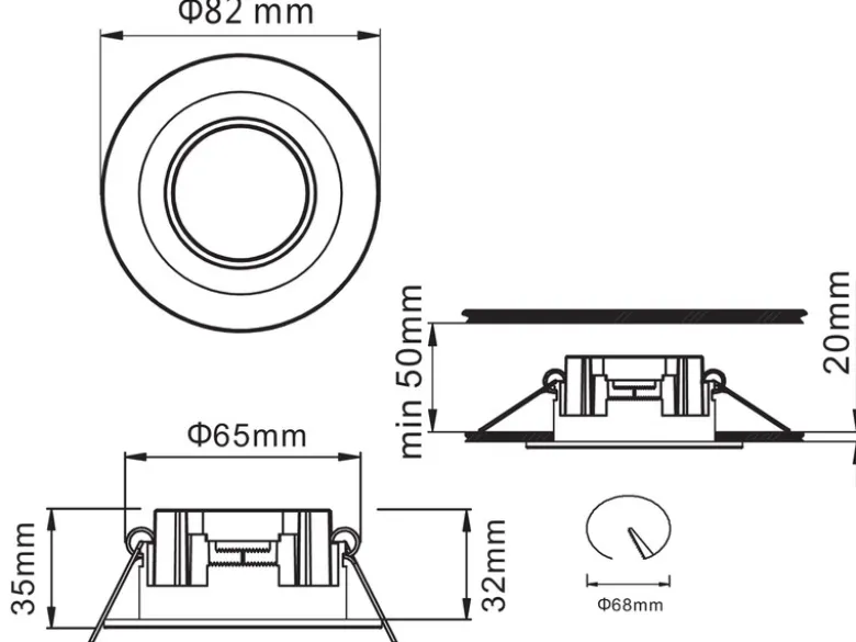 Runder LED Deckeneinbaustrahler CORE in Weiß matt Ø 8,2cm