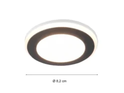 Runder LED Deckeneinbaustrahler AURA Schwarz matt Ø 8,2cm