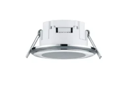 Runder LED Deckeneinbaustrahler AURA Silber Chromfarben Ø 8,2cm