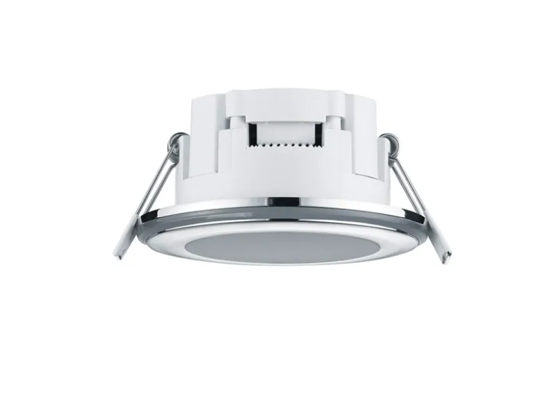 Runder LED Deckeneinbaustrahler AURA Silber Chromfarben Ø 8,2cm