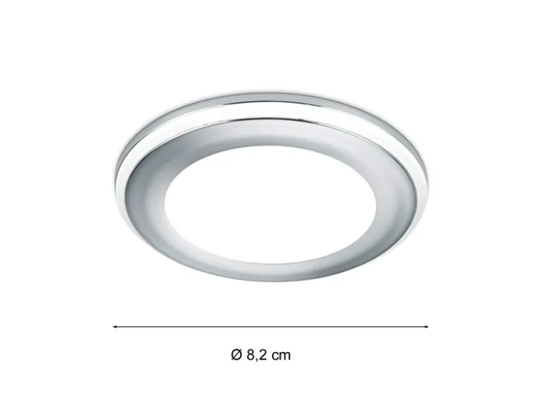 Runder LED Deckeneinbaustrahler AURA Silber Chromfarben Ø 8,2cm