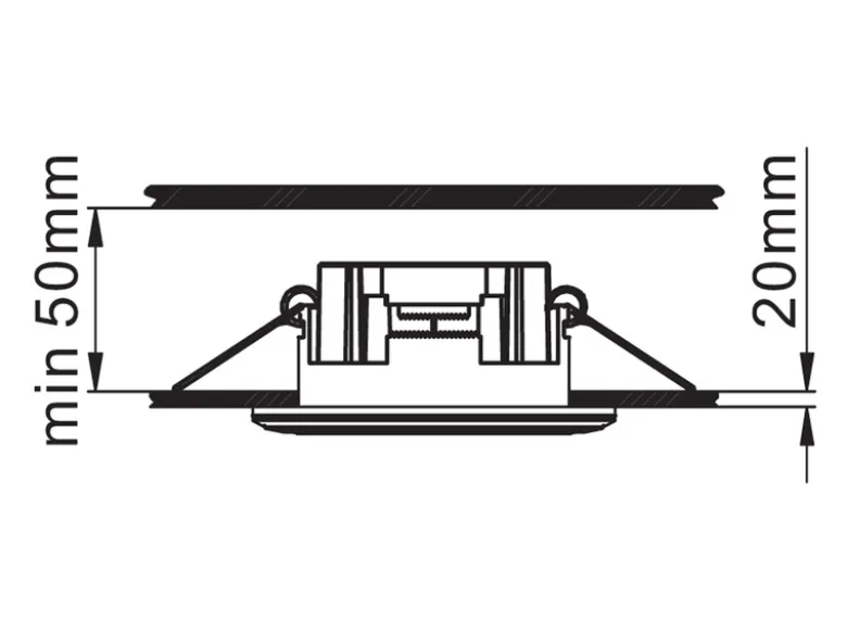 Runder LED Deckeneinbaustrahler AURA Silber Chromfarben Ø 8,2cm