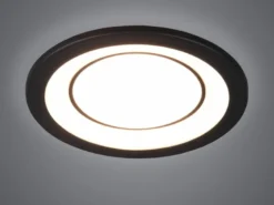 Runder LED Deckeneinbaustrahler CORE in Schwarz matt Ø 14,8cm