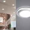 Runder LED Deckeneinbaustrahler AURA Silber Chromfarben Ø 14,8cm