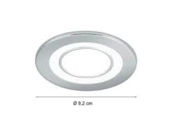 Runder LED Deckeneinbaustrahler CORE in Silber Chromfarben Ø 8,2cm