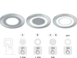 Runder LED Deckeneinbaustrahler CORE in Silber Chromfarben Ø 8,2cm