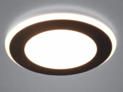 Runder LED Deckeneinbaustrahler AURA Schwarz matt Ø 14,8cm