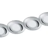 Runder LED Einbaustrahler Decke im 4er Set schwenkbar Chrom glänzend 5 Watt