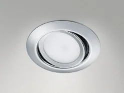Runder LED Einbaustrahler Decke im 4er Set schwenkbar Chrom glänzend 5 Watt