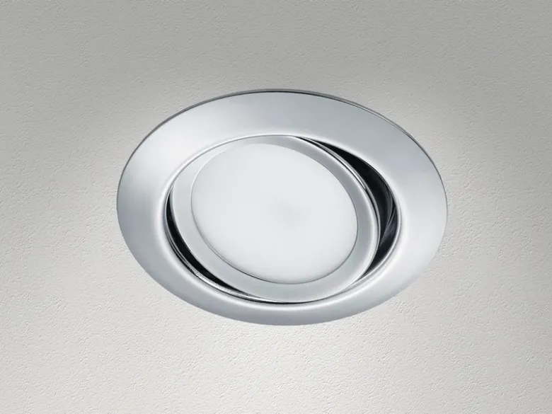 Runder LED Einbaustrahler Decke im 4er Set schwenkbar Chrom glänzend 5 Watt