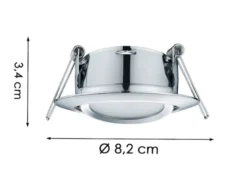 Runder LED Einbaustrahler Decke im 4er Set schwenkbar Chrom glänzend 5 Watt