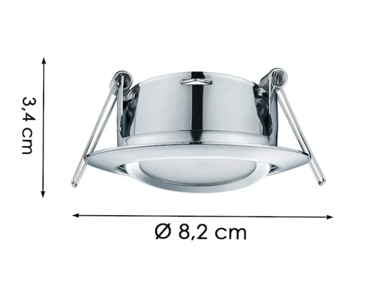 Runder LED Einbaustrahler Decke im 4er Set schwenkbar Chrom glänzend 5 Watt