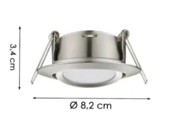 Runder LED Einbaustrahler Decke im 4er Set schwenkbar Silber matt 5 Watt