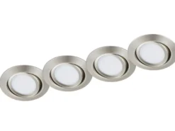 Runder LED Einbaustrahler Decke im 4er Set schwenkbar Silber matt 5 Watt