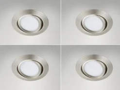 Runder LED Einbaustrahler Decke im 4er Set schwenkbar Silber matt 5 Watt