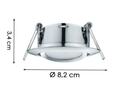 Runder LED Einbaustrahler Decke Doppelpack schwenkbar Chrom glänzend 5 Watt