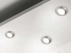 Runder LED Einbaustrahler Decke Doppelpack schwenkbar Silber matt 5 Watt