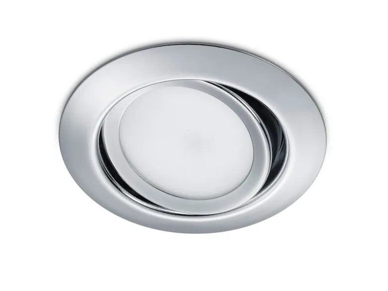 Runder LED Einbaustrahler RILA schwenkbar Chrom glänzend 5 Watt