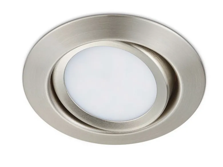 Runder LED Einbaustrahler RILA schwenkbar Nickel matt 5 Watt - Deckenbeleuchtung