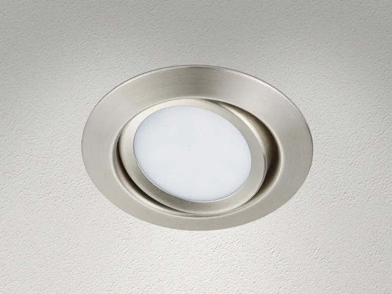 Runder LED Einbaustrahler RILA schwenkbar Nickel matt 5 Watt - Deckenbeleuchtung
