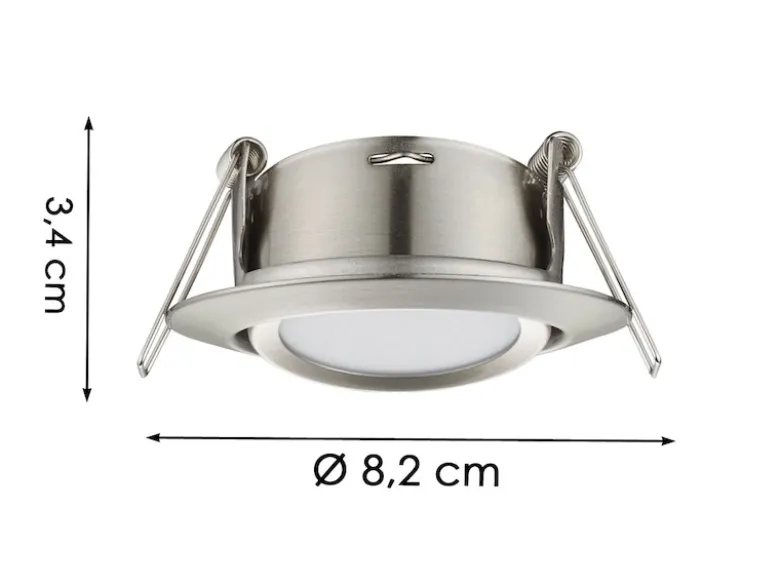 Runder LED Einbaustrahler RILA schwenkbar Nickel matt 5 Watt - Deckenbeleuchtung