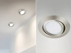 Runder LED Einbaustrahler RILA schwenkbar Nickel matt 5 Watt - Deckenbeleuchtung