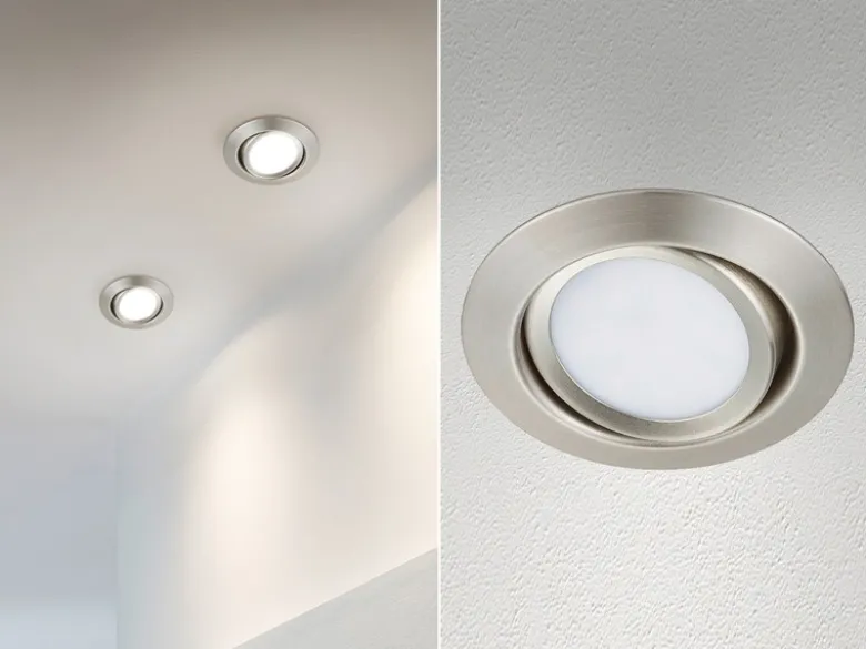 Runder LED Einbaustrahler RILA schwenkbar Nickel matt 5 Watt - Deckenbeleuchtung