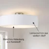 Runde zeitlose Deckenleuchte CALMA mit Stoffschirm in Weiß Ø 50cm