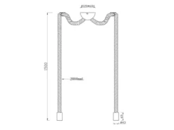Rustikale Affenschaukel Lampe ROPE 2-flammig aus Hanfseil, Höhe 150cm