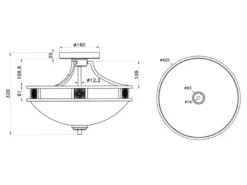 Rustikale LED Deckenleuchte Rostoptik mit Glasschirm Alabasterfarben Ø 42cm