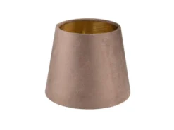 Samt Lampenschirm NELDE Braun Gold für E14 Tischleuchten Gestelle, Ø 16cm klein