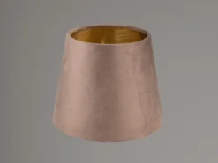 Samt Lampenschirm NELDE Braun Gold für E14 Tischleuchten Gestelle, Ø 16cm klein