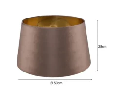Samt Lampenschirm NELDE Braun / Gold für E27 Stehleuchten Gestelle, Ø 50cm groß