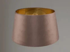 Samt Lampenschirm NELDE Braun / Gold für E27 Stehleuchten Gestelle, Ø 50cm groß