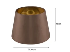 Samt Lampenschirm NELDE Braun Gold für E27 Tischlampen & Stehlampen, Ø 26cm