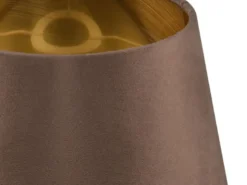 Samt Lampenschirm NELDE Braun Gold für E27 Tischlampen & Stehlampen, Ø 26cm