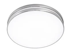 Schlichte LED Badleuchte APART, Deckenleuchte Chrom, Acryl weiß, Ø 41cm
