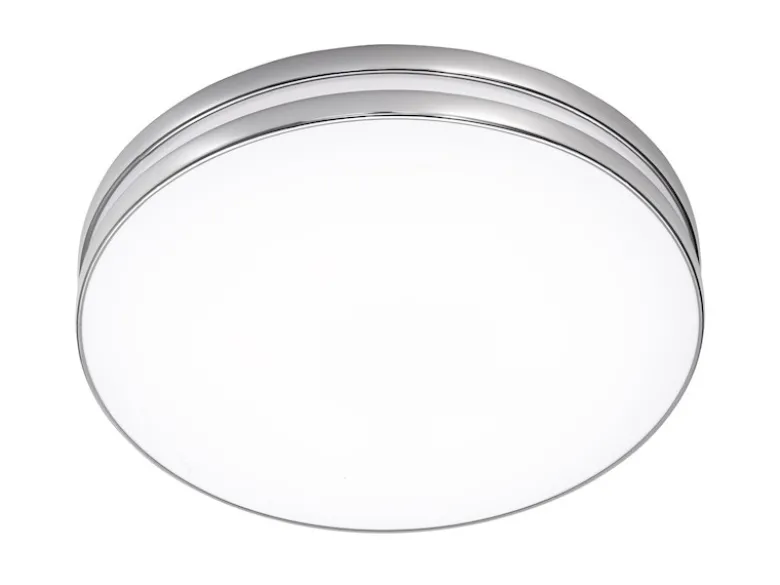 Schlichte LED Badleuchte APART, Deckenleuchte Chrom, Acryl weiß, Ø 41cm