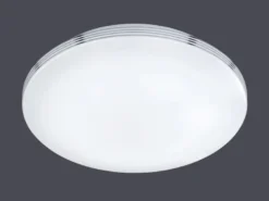 Schlichte LED Badleuchte APART, Deckenleuchte Chrom, Acryl weiß, Ø 41cm