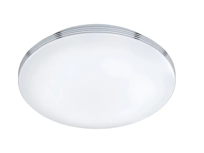 Schlichte LED Badleuchte APART, Deckenleuchte Chrom, Acryl weiß, Ø 35cm