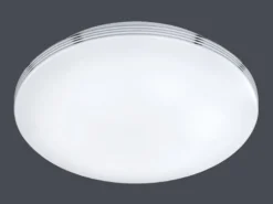 Schlichte LED Badleuchte APART, Deckenleuchte Chrom, Acryl weiß, Ø 35cm