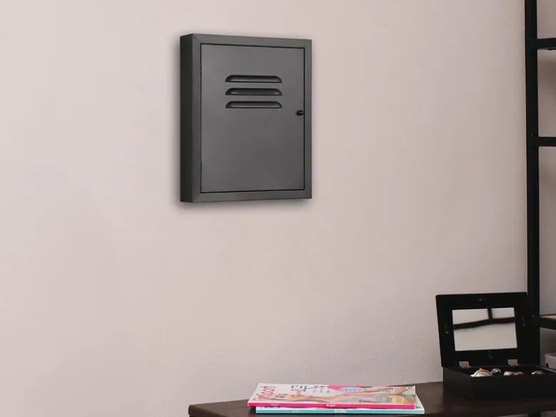 Schlüsselkasten ALICE Metall in Schwarz, Höhe 28cm