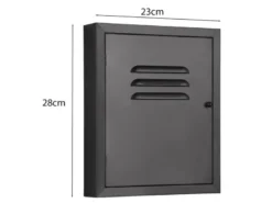 Schlüsselkasten ALICE Metall in Schwarz, Höhe 28cm