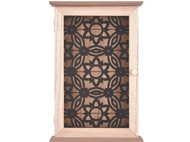 Schlüsselkasten RENA aus Holz mit ausgefallener Dekotür, Höhe 30cm