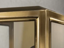 Schmale Außenwandlaterne CARPI Messing mit Klarglas, Höhe 30cm