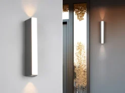 Schmale LED Außenwandleuchte MARNE Up and Down IP65, Höhe 30cm