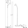 Schmale LED Stehlampe Coffee / Grau dimmbar, Spot flexibel, Höhe 133,5cm